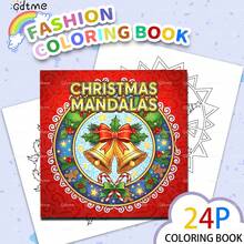 24-seitiges Premium Original Illustration Mandala: Perlmuttcover & dicke Innenseiten, Weihnachten, Thanksgiving, Halloween, Neujahr, Geburtstag, Party, Einschulung Geschenk, 20x20cm