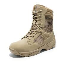 Mens Military Tactical Work Boots Hiking Side Zip Leather Outdoor Motorcycle Combat Boots Response - Multicolor - View 2