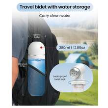 kumioon Przenośny bidet do podróży i higieny osobistej | Ręczny bidet o pojemności 380 ml z obrotową dyszą 360° i potrójnym uszczelnieniem zapobiegającym wyciekom | Butelka Peri Premium do higieny intymnej, poporodowej i pielęgnacji krocza | Wielokrotnego użytku i o designerskim designie, idealna dla mężczyzn, kobiet, niemowląt, na kemping, na wyprawy na łono natury i do higieny w podróży | Kompaktowy, dyskretny i poręczny w podróży, niezbędne akcesoria łazienkowe Narzędzia łazienkowe