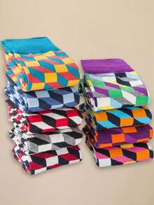 5 Paar zufällige Herrensocken, modische personalisierte Marken-Unisex-Socken, Paar Socken bis zur Mitte des Waden, bequeme Freizeitsocken