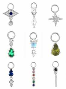 1 pieza Pendiente de plata de ley 925 con circonita de color piedra lunar para mujer, pendiente vintage, accesorio de regalo para ella, para boda, fiesta o regreso a clases