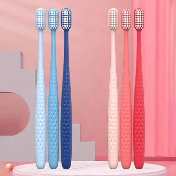 3/6 szt. ręczna miękka szczoteczka do zębów dla par w kolorze gradientowym, dla dorosłych