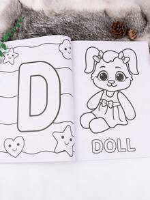 1 pieza Libro para colorear ABC: Colorea talla grande de 100 animales, aves, vehículos, frutas, juguetes y alfabetos para niños y niñas. Regalo perfecto para cumpleaños y Navidad