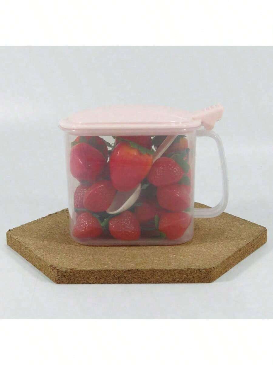 Frasco para especias con tapa abatible 3 colores azul rosa beige organizador de cocina transparente antipolvo recipiente multiusos almacenamiento de condimentos especiero accesorio decorativo para cocinas modernas - Azul - Ver 1