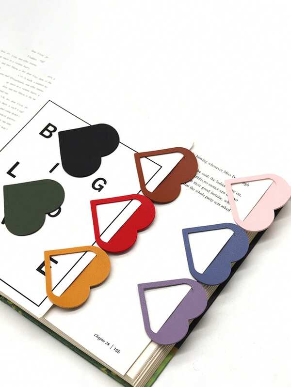 8 قطع علامات كتب بشكل قلب من جلد البولي يوريثان بألوان متنوعة، علامات كتب إبداعية صغيرة محمولة ذات موضوع الحب، حامل صفحات للطلاب، واقي زوايا الكتب، مثالي لحماية الكتب