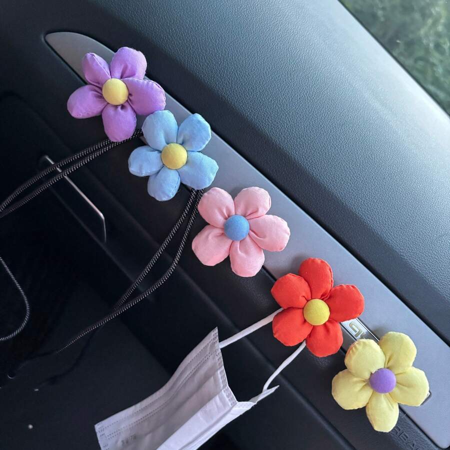 AD 1pc Cute Countryside Sunflower Decorative High-End Car Seat Back Hook, Multifunctional Car Interior Storage Hook, Suitable For Women - one-size - View 1