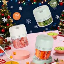 Electric Garlic Press, Mobile Electric Food Processor, Garlic, Onion And Vegetable Chopper, 8.45 Oz Food Processor Press, Suitable For Peppers, Meat Spices, Chopping And Blending, Home Cooking, Meal Prep Tools, Mini Processor, Lightweight Masher, Durable, Easy To Clean, Suitable For Small Kitchens, Cooking Enthusiasts - 綠色 - 查看 6