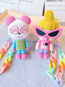 Rainbow Bracelet Keychain, Wrist Strap, Key Chain, Small Accessory, Practical Gift - Multicolor - View 2