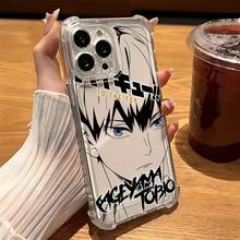 Funda para teléfono con temática de anime de Haikyuu, compatible con modelos de 17, 16E, 16, 15, 14, 13, 12, 11,, Pro,,, X, XR, XSMAX, 8 y Plus.Cuenta con una cubierta trasera transparente y suave diseñpara evitar caídas.17  17promax - transparente - Ver 1