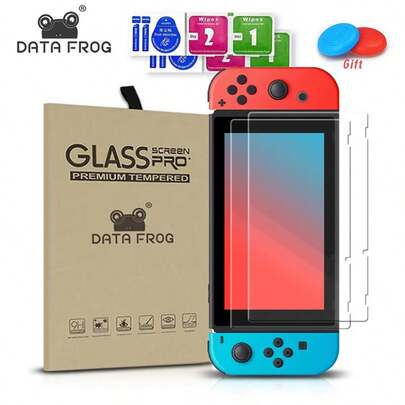 DATA FROG DATA FROG 2 Packs Tempered Glass Screen Protector Compatible Switch Transparent HD Clear Screen Protector Film For Switch