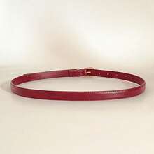 One Red PU (Polyurethane) Leather Casual Vintage-Inspired Elegant Women's Belt, Perfect For Everyday Wear, Work, Dating, Pairing With Jeans, Trousers, Skirts, Fall/Winter/Summer, School, Autumn, And Halloween. One Cubic - 紅色 - 查看 3
