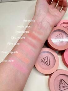3CE Brand New Mood Recipe Mini Monochrome Blush, Mousse-Like Smooth Texture, Gradient Blending, Brightens Complexion, Oil Control, Easy To Blend, Highlight Eye Area, Create Sculpted Face, Korean Makeup | 3g/0.1oz - Mono Pink - View 5