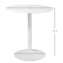 HOMCOM Round Dining Table Ø70 X 75, Modern Kitchen Table For 2 People, Column Table With Steel Leg And Non-Slip Footrest - 1 - View 2