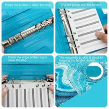 A6 Refillable 6 Ring Faux Leather Budget Binder,Mini Notebook Binder Cover For A6 Filler Paper,Loose Leaf Personal Planner Cover With Magnetic Buckle Closure (Marble Blue){Inchcolor_nameinch:InchMarbleBlueinch,Inchsize_nameinch:InchA6inch} - MarbleBlue - Xem 7