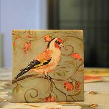 Posavasos cuadrados vintage, cojines para tazas de café con decoraciones de flores y pájaros al estilo chino, aislantes del calor, con alta estética, decoraciones para mesa de comedor, alfombrillas aislantes del calor - Multicolor - Ver 8