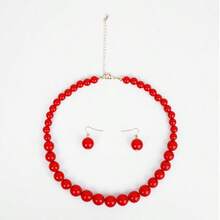 Blonde Braided Wig With Red-Bow Earrings Christmas Cindy Wig With Accessories For Halloween Christmas Costume Party - 金髮辮子 - 查看 7