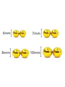 1对夹式假乳环，银色和金色精致假乳环，女士款 - 金的 - 查看 5