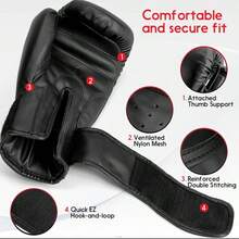 FIVING Kids Boxing Gloves 4oz 6oz PU Leather, Padded Youth Punching Mitts With Wrist Protection For Kids Beginners, Great For Home Practice Gym Workout Outdoor Sports & Training Fitness - Multicolor - View 3