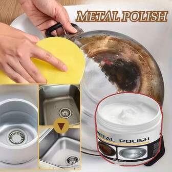 H4Cacle Crema pulidora de metal - Para manijas de puertas, molduras de ventanas, insignias, uso en automóviles y en el hogar para reparación y pulido, restaura el brillo, pasta de restauración de cromo, suministros de detallado