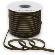 HATIANGE Gold Velvet Ribbon Single Face 1/4 Inch X 50 Yards For Gift Wrapping Hair Bows Choker Wedding Decorations