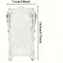 1 set Caja de almacenamiento de algodón con mariposa de acrílico transparente, Soporte contenedor de baño, Dispensador redondo de almohadillas/hilo dental, Para clasificar y almacenar, Para vacaciones en la playa, Colección de baño, Colección de dormitorio, Gran capacidad