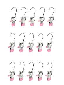 50/40/30/20/15/10/5件不锈钢衣夹，带钩洗衣衣钉，衣柜靴子衣架，带钩夹子，便携式挂衣夹，衣柜收纳袋，多功能单夹衣架，靴子夹，无缝挂钩织物收纳袋，适用于裤子、帽子、裙子、袜子、鞋子、裙子、牛仔裤、靴子、裙子