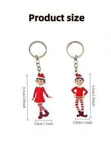 1PC Christmas Exquisite Pendant, Cute Boy And Girl Keychains, Car Keys/Bag Accessories, Couple Pendant, Perfect Christmas/New Year Gift - Multicolor - View 5