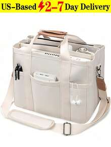 [US-Based Shipping]Large-Capacity Multi-Compartment Shoulder Bag Versatile Minimalist -Worthy Mom Bag Stylish Multifunctional Tote Dual-Use Crossbody/Shoulder Bag Convenient Travel/Business Bag Maternity/Baby Shoulder Crossbody Bag Portable Commuter Canvas Tote Multifunctional Handle Tote Beige Large Campus Tote Multi-Compartment Design Perfect For Beach, Campus, Work & Daily Use - Nhiều màu - Xem 1