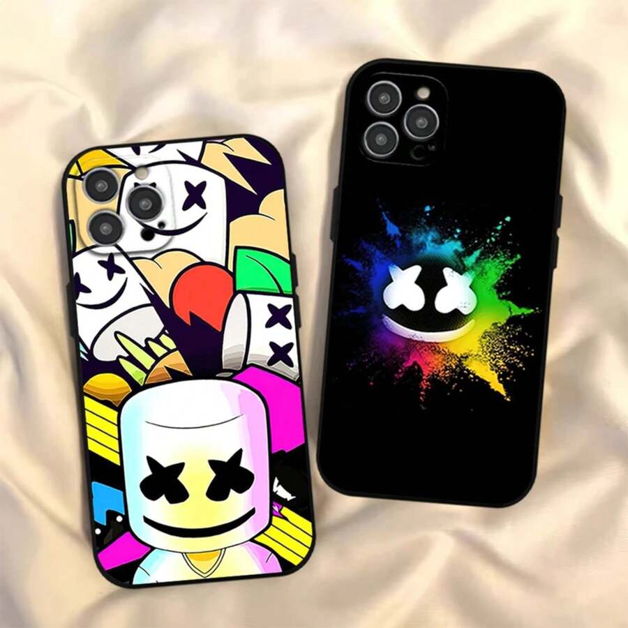 Funda de teléfono DJ M-MARSHMELLO para 12 11 13 14 15 16 Max Pro Plus, cubierta de silicona suave negra, compatible con funda de 17, funda de 17 Pro, funda de 17 Pro Max - z2 - Ver 1