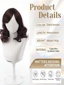 儿童假发和发片 - 黑色直发假发、儿童刘海、合成波波头假发、角色扮演、日常佩戴 - 黑色 - 查看 2