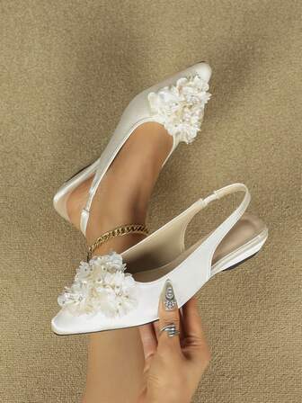 Apricot Pointed Toe Lace-Up Low Heel Mule Sandals, Fashionable New Style For Summer