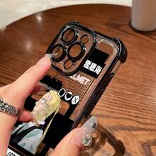 Funda de teléfono personalizada de alta gama con estilo creativo de anime, hombre rubio con gafas, compatible con iPhone 16 16e 15 14 13 12 Mini 11 Pro Max X XR XSMAX 8 7 e Plus, marco electrochapado, cubierta trasera transparente anti-caída - Mezcla de colores - Ver 6