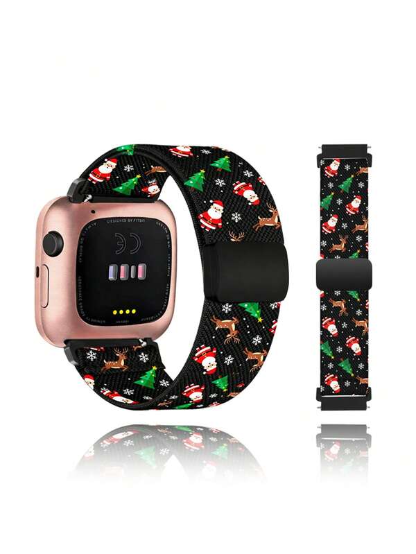 Festive Stretchy Bands For Fitbit Versa 2 - Christmas Gift Smartwatch Band For Women With Magnetic Buckle, Compatible With Versa/Versa Lite/SE
