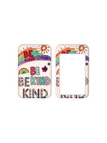 1个ABS彩虹图案滑动卡套钥匙扣，可作学生证/公交卡/餐卡保护套，适合作为礼物或日常使用。 - 彩色 - 查看 4