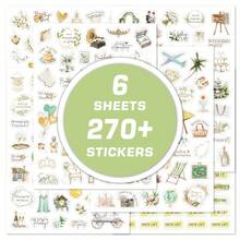 6张优雅绿色婚礼贴纸，适用于装饰婚礼剪贴簿、宾客签名册、订婚日记、派对礼物、婚礼请柬、贺卡、婚礼策划手册。防水DIY浪漫手工贴纸。 - 淺綠色 - 查看 7