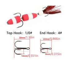 1pc Large Soft Fishing Lure, Saltwater Foam Fake Bait, Outdoor Fishing Swinging Wobble Bass Lure, Saltwater Trolling Lifelike Fishing Lure, Foam Hook Soft Bait, Triple Hook Fake Bait Rig - Multicolor - View 5