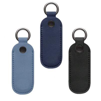Universal PU Leather USB Drive Case With Metal Snap Button And Circular Mountain Buckle Bracket, Portable USB Flash Drive Storage Box