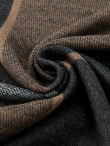 经典男女通用格子围巾四季男友礼物生日礼物纯羊毛保暖披肩高端双面韩版女士仿羊绒彩色围巾厚实保暖休闲 - 灰棕色 - 查看 6