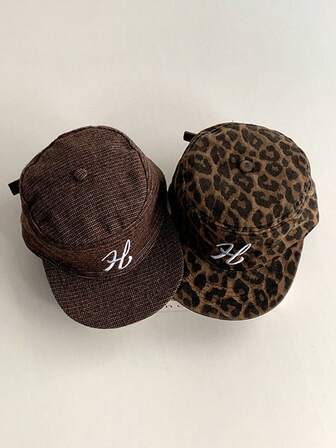 1 件软顶平檐帽，复古滑板 5 片帽，女式迷彩帽檐帽，BiteBerry 原创新款美式字母撞色灯芯绒格子棒球帽，男女通用时尚休闲百搭太阳帽，户外街头滑板嬉皮小妞风格帽