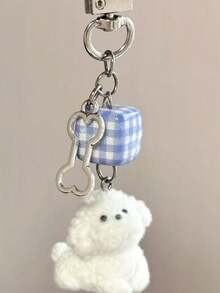 奶油色小狗吊坠包包钥匙扣挂件 植绒可爱博美犬手机挂绳钥匙链 女士礼物 圣诞礼物 教师礼物 姐妹礼物 钥匙圈 汽车钥匙链 旅行配件 钥匙扣配件 - 彩色 - 查看 3
