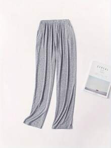 男士轻薄睡衣两件套，休闲舒适简约家居裤，浅灰色和纯黑色，春秋冬季