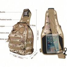Tactical Backpack, Messenger Bag For Men And Women, Wear-Resistant|Waterproof|Molle|Large Capacity|Sling Shoulder Backpack, Suitable For Outdoor Hiking, Fishing Camping, Daily Carry Chest Bag, Birthday Gift, Christmas, Thanksgiving, Halloween Gift - CP偽裝 - 查看 3