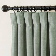 2025  Bedroom Curtains 2 Panels Sets Faux Linen Textured, Pinch Pleated Room Darkening Light/Heat Blocking Window Drapes Thermal Insulated For Living Room, Angora, W50 X L108, 2 Panels - Sage Green - 查看 2