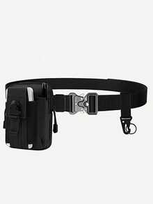 1-Piece 2-In-1 Tactical Waist Belt With Waist Bag- Heavy-Duty Nylon With Adjustable Buckle - Multi-Purpose Survival Gear For Outdoor/Hiking - Fall Adventure Essential, Holiday Camping Gift, Thanksgiving Prep Gear, Instagrammable EDC Accessory, Tactical Fashion Must-Have - Multicolor - View 10