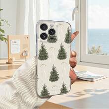 Funda de Teléfono con Cinta Blanca de Árbol de Navidad para iPhone 17 16 15 14 13 12 11 Pro Max X XS XR XSMAX 7 8 6 6S Plus 16E Funda de Teléfono Transparente de Caricatura a Prueba de Golpes Cobertura Completa TPU Funda Protectora Simple de Moda Duradera Anti-Golpes Carcasa Suave - Colores mixtos - Ver 9