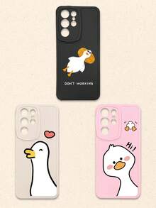 3个可爱卡通鸭子图案软硅胶手机壳，兼容和Galaxy智能手机 - 彩色 - 查看 36