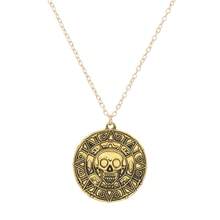 Adventurer's Exclusive Medal, Pirate Skull Gold Coin Necklace, Old Retro Design Niche Does Not Collide - Antique Gold - View 2