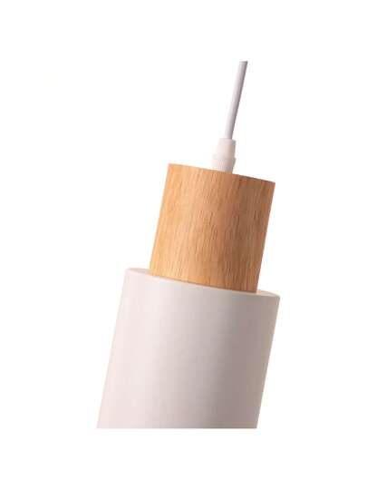 Alpinaluz "KIRA" Hang Lamp In Wit Metaal Hout Sc inavian Moderne E27 view 4