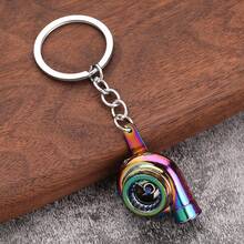 1 Piece Creative Metal Keychain, Turbo Gear Wheel Hub, Brake Disc, Shock Absorber, Car Keychain Pendant - Multicolor - View 4