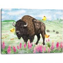 2025 Christmas Canvas Wall Art Print 12" X 16" With Timer | LED Lighted Design - Buffalo Field - View 1